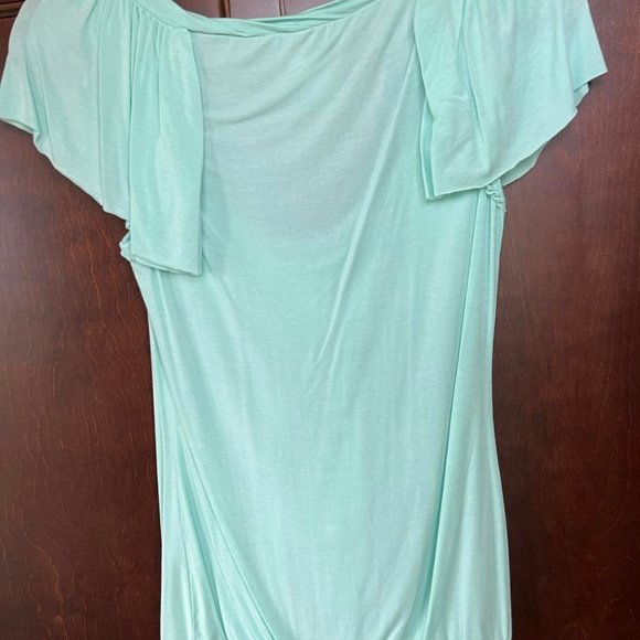 Marciano Aqua / Mint Colored Cap Sleeve Top - Picture 2 of 3